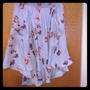 Silk floral skirt